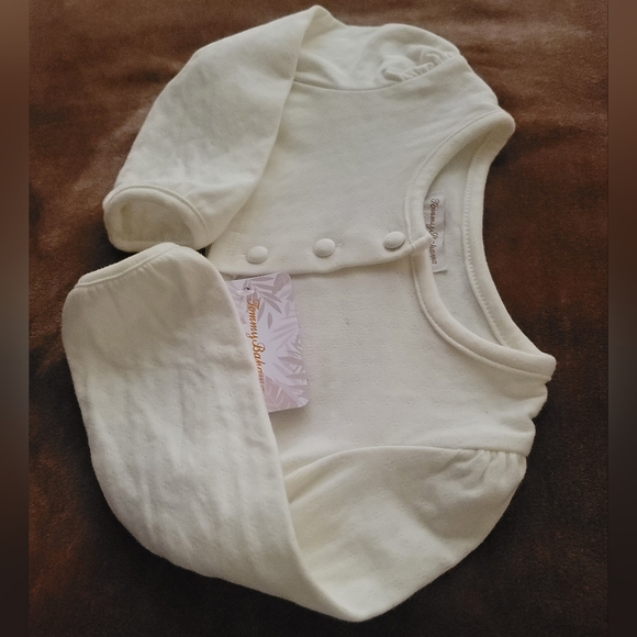 Tommy Bahama Baby Girl Cream 3 Button Down  Cropped Sweater Size 18M NWT - Picture 3 of 4